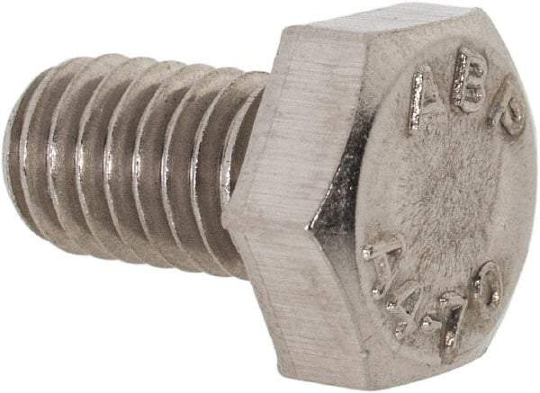 Value Collection - M6x1.00mm Metric Coarse, 10mm Length Under Head Hex Head Cap Screw - Fully Threaded, Grade 316 Stainless Steel, Uncoated, 10mm Hex - Apex Tool & Supply