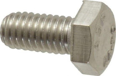 Value Collection - M6x1.00mm Metric Coarse, 12mm Length Under Head Hex Head Cap Screw - Fully Threaded, Grade 316 Stainless Steel, Uncoated, 10mm Hex - Apex Tool & Supply