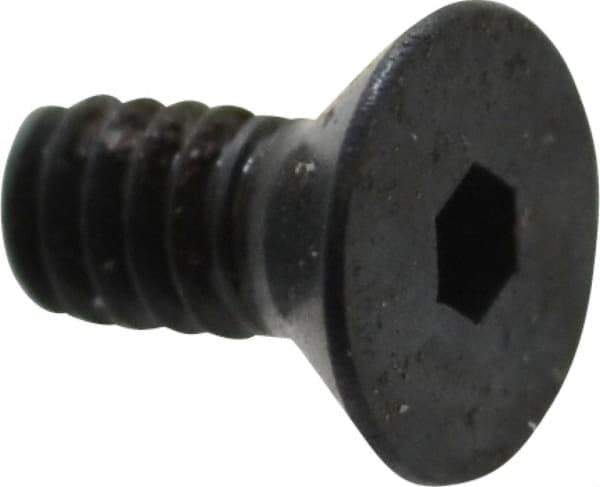 Camcar - #2-56 UNC Hex Socket Drive, 82° Flat Screw - Alloy Steel, Black Oxide Finish, Fully Threaded, 3/16" OAL - Apex Tool & Supply