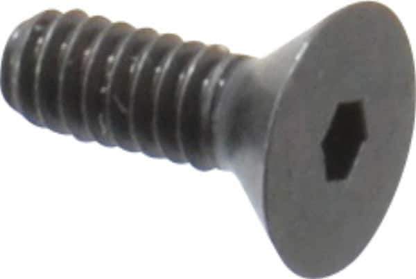 Camcar - #2-56 UNC Hex Socket Drive, 82° Flat Screw - Alloy Steel, Black Oxide Finish, Fully Threaded, 1/4" OAL - Apex Tool & Supply