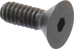 Camcar - #2-56 UNC Hex Socket Drive, 82° Flat Screw - Alloy Steel, Black Oxide Finish, Fully Threaded, 1/4" OAL - Apex Tool & Supply