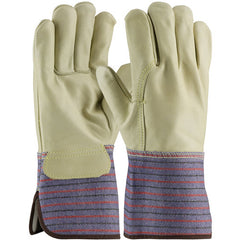 ‎87-2066/L Grain Leather Palm Gloves - Top Grain Cowhide - Premium - Full Leather Back - Sewn w/Kevlar - GT - Exact Industrial Supply