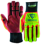 Synthetic Red Reinforced Dotted Double Palm Gloves X-Large - Apex Tool & Supply