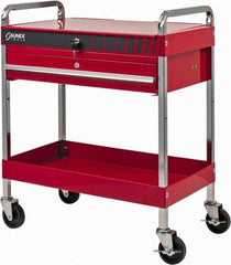 Sunex Tools - 350 Lb Capacity, 16" Wide x 30" Long x 35-1/4" High Service Cart - 1 Drawer, 2 Shelf, Steel - Apex Tool & Supply