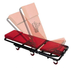 Whiteside - 320 Lb Capacity, 6 Wheel 2-Way Adjustable Creeper Seat - Steel, 44" Long x 4" Overall Height x 17" Wide - Apex Tool & Supply