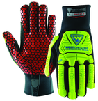 Synthetic Leather Double Palm Reinforced Red PVC PalmGloves 2XL - Apex Tool & Supply