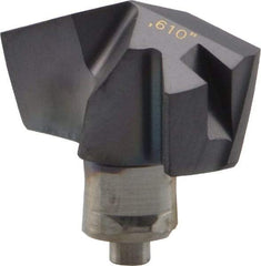 Iscar - Series ICM, 15.49mm Diam Grade IC908 140° Replaceable Drill Tip - Carbide, TiAlN Finish, 15 Seat Size - Apex Tool & Supply