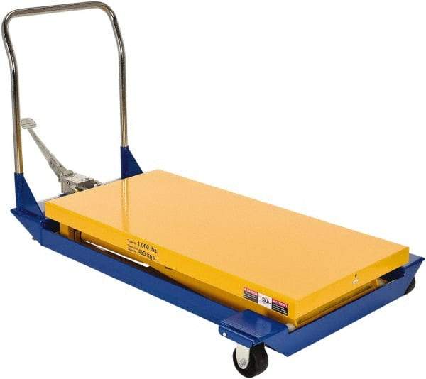 Vestil - 1,000 Lb Capacity Manual Scissor Lift - 9" to 42-1/2" Lift Height, 48" Platform Length x 24" Platform Width - Apex Tool & Supply