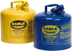 Eagle - 5 Gal Galvanized Steel Type I Safety Can - 13-1/2" High x 12-1/2" Diam, Yellow - Apex Tool & Supply