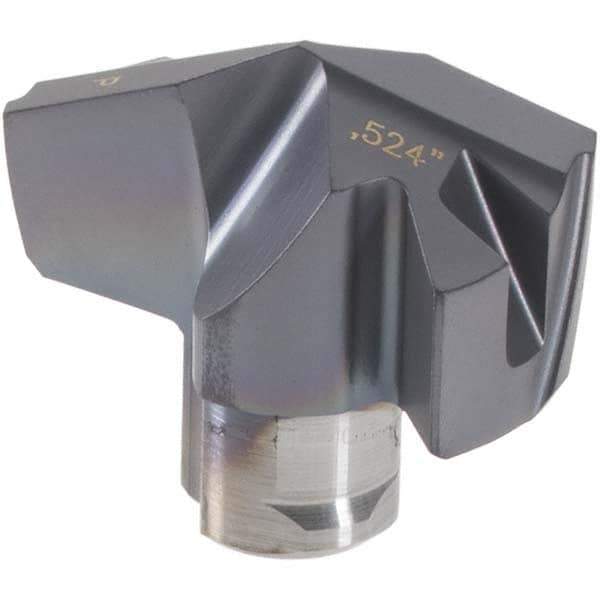 Iscar - Series ICP, 0.524" Diam Grade IC908 140° Replaceable Drill Tip - Carbide, TiAlN Finish, 13 Seat Size, Through Coolant - Apex Tool & Supply