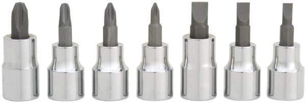 Blackhawk by Proto - 7 Piece, 3/8" Drive Screwdriver Bit Socket Set - #2 to #4 Phillips - Apex Tool & Supply
