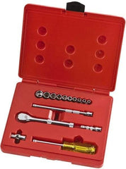 Proto - 15 Piece 1/4" Drive Full Polish Finish Socket Set - 6 Points, 3/16" to 9/16" Range, Inch Measurement Standard - Apex Tool & Supply