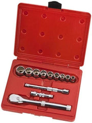 Proto - 12 Piece 3/8" Drive Full Polish Finish Socket Set - 12 Points, 1/4" to 3/4" Range, Inch Measurement Standard - Apex Tool & Supply