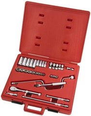 Proto - 33 Piece 3/8" Drive Full Polish Finish Deep Well Socket Set - 8, 12 Points, 1/4" to 3/4" Range, Inch Measurement Standard - Apex Tool & Supply