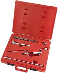Proto - 20 Piece 3/8" Drive Full Polish Finish Socket Set - 12 Points, 6mm to 19mm Range, Metric Measurement Standard - Apex Tool & Supply