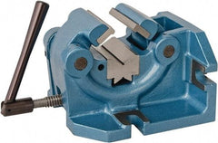 Bison - 4" Jaw Width, 2" Throat Depth, Manual Self Centering Vise - Steel - Apex Tool & Supply