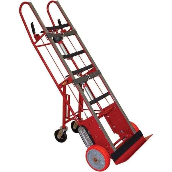 Wesco Industrial Products - 1,800 Lb Capacity 72" OAH Appliance Hand Truck - 5 x 24" Base Plate, Dual Loop Handle, Steel, Polyurethane Wheels - Apex Tool & Supply