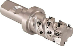 Seco - 32mm Cutting Diam, 25mm Shank Diam, 8mm Max Depth of Cut, Straight Shank Indexable Copy End Mill - 3 Inserts, LOEX Insert, R217.94 Toolholder - Apex Tool & Supply