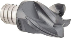 Iscar - MM EC Grade IC908 Carbide End Milling Tip Insert - TiAlN Finish, 4 Flutes, 3/4" Cutting Diam, 0.629" Depth of Cut, 1" Extension, 38° Helix - Apex Tool & Supply