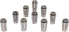 Lyndex - 19 Piece, 1.75mm to 10mm Capacity, Slim Chuck Collet Set - 0.0002" TIR, Increments of 0.5mm, Series SK10 - Exact Industrial Supply