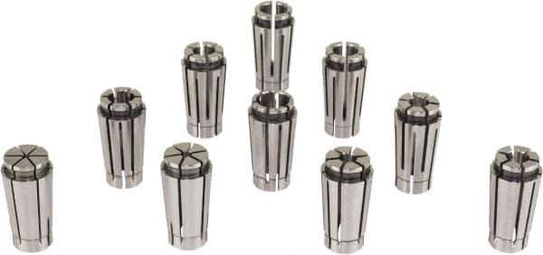 Lyndex - 27 Piece, 2.75mm to 16mm Capacity, Slim Chuck Collet Set - 0.0002" TIR, Increments of 0.5mm, Series SK16 - Exact Industrial Supply