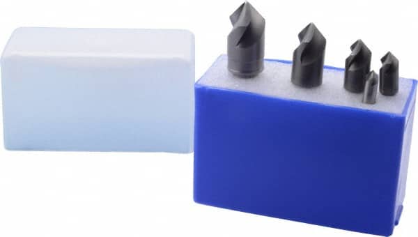M.A. Ford - 5 Piece, 1/4 to 3/4" Head Diam, 82° Included Angle, Single End Countersink Set - Apex Tool & Supply
