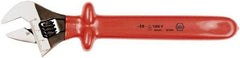 Wiha - 1-1/2" Jaw Capacity, 12" Insulated Adjustable Wrench - Chrome Vanadium Steel - Apex Tool & Supply