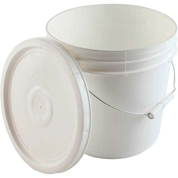 Dynalon Labware - 1 6-Piece 2 Gal 9.291" High, High-Density Polyethylene Round White Single Pail - Apex Tool & Supply