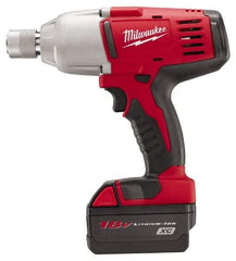 Milwaukee Tool - 7/16" Drive 18 Volt Pistol Grip Cordless Impact Wrench & Ratchet - 0 to 1,900 RPM, 0 to 2,200 BPM, 350 Ft/Lb Torque, 2 Lithium-Ion Batteries Included - Apex Tool & Supply