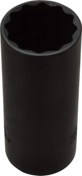 Proto - 1-1/16", 1/2" Drive, Deep Hand Socket - 12 Points, 3-1/4" OAL, Alloy Steel, Black Finish - Apex Tool & Supply