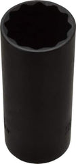 Proto - 1-1/16", 1/2" Drive, Deep Hand Socket - 12 Points, 3-1/4" OAL, Alloy Steel, Black Finish - Apex Tool & Supply