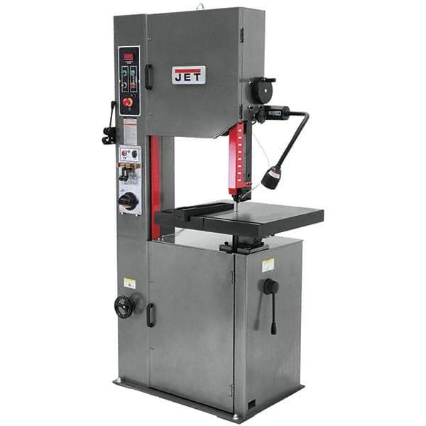 Jet - 14 Inch Throat Capacity, Variable Speed Pulley Vertical Bandsaw - 82 to 330 SFPM, 1 HP, Single Phase - Apex Tool & Supply