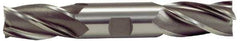 Hertel - 1", 1-7/8" LOC, 1" Shank Diam, 6-3/8" OAL, 4 Flute, Cobalt Square End Mill - Double End, Uncoated, Spiral Flute, 30° Helix, Centercutting, Right Hand Cut, Right Hand Flute - Apex Tool & Supply