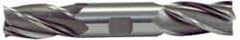 Hertel - 1", 1-7/8" LOC, 1" Shank Diam, 6-3/8" OAL, 4 Flute, High Speed Steel Square End Mill - Double End, TiCN Finish, Spiral Flute, 30° Helix, Centercutting, Right Hand Cut, Right Hand Flute - Apex Tool & Supply