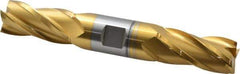 Hertel - 15/16", 1-7/8" LOC, 1" Shank Diam, 6-3/8" OAL, 4 Flute, High Speed Steel Square End Mill - Double End, TiN Finish, Centercutting - Apex Tool & Supply