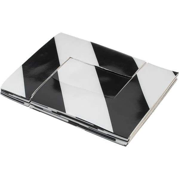 NMC - Black & White Striped Vinyl Die Cut Shape Angles - 2" Wide x 0.02" Thick, General Traffic - Apex Tool & Supply