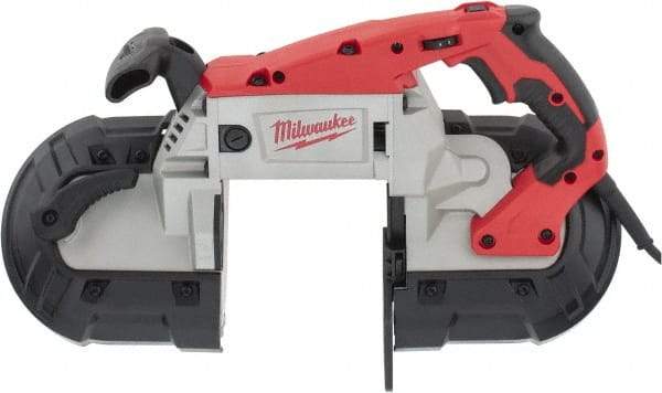 Milwaukee Tool - 120 Volt, Electric Handheld Bandsaw - 5 Inch (Round) and 5 x 5 Inch (Rectangular) Depth of Cut, 380 SFPM, 11 Amp - Apex Tool & Supply