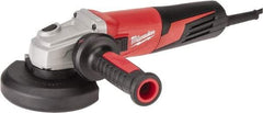 Milwaukee Tool - 5" Wheel Diam, 11,000 RPM, Corded Angle & Disc Grinder - 5/8-11 Spindle, 120 Volts, 13 Amps - Apex Tool & Supply