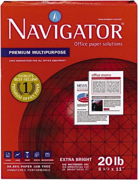 Navigator - White Copy Paper - Use with Laser Printers, Copiers, Fax Machines, Multifunction Machines - Apex Tool & Supply