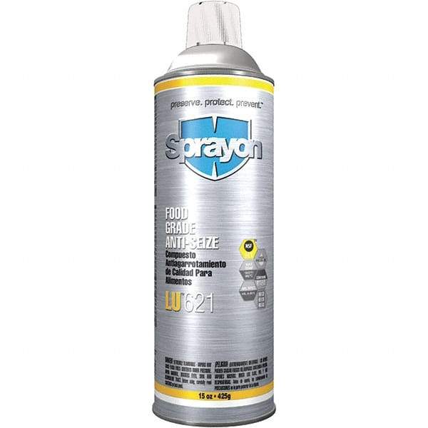Sprayon - Aerosol General Purpose Anti-Seize Lubricant - Nickel/Aluminum/Copper, 1,800°F, White, Food Grade, Water Resistant - Apex Tool & Supply