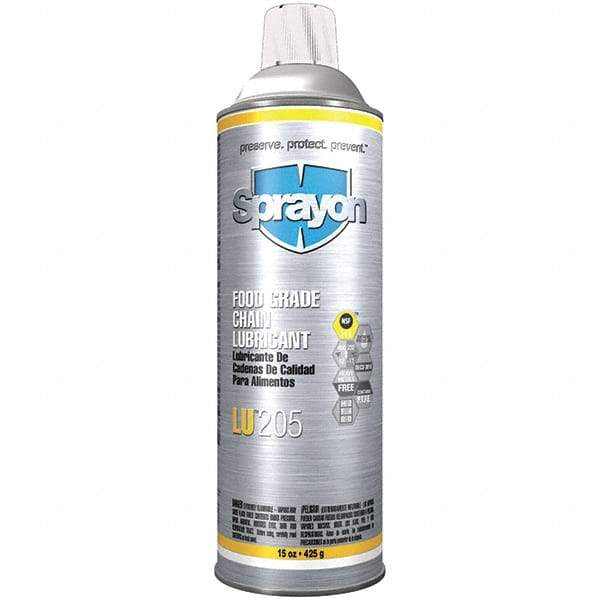 Sprayon - 0.12 Gal Aerosol General Purpose Chain & Cable Lubricant - Food Grade - Apex Tool & Supply