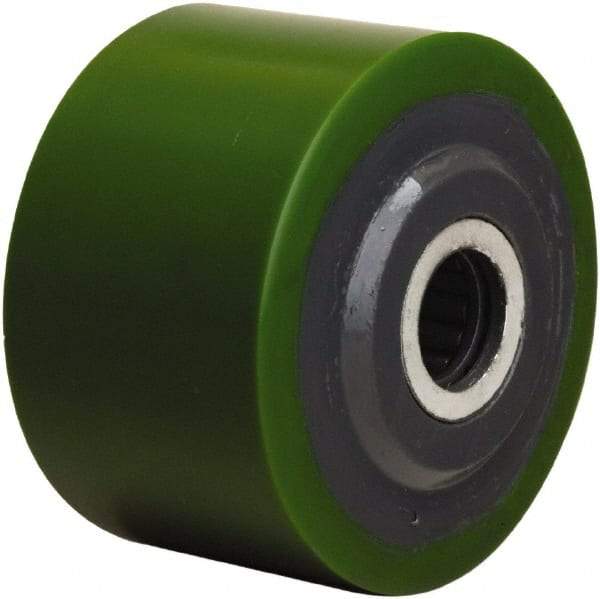 Hamilton - 3-1/4 Inch Diameter x 2 Inch Wide, Polyurethane on Cast Iron Caster Wheel - 575 Lb. Capacity, 2-1/4 Inch Hub Length, 5/8 Inch Axle Diameter, Straight Roller Bearing - Apex Tool & Supply