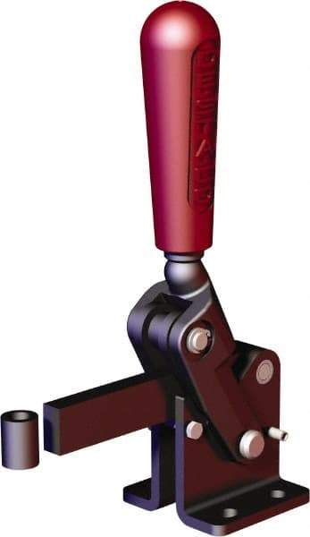 De-Sta-Co - 1,574 Lb Holding Capacity, Vertical Handle, Manual Hold Down Toggle Clamp - 90° Handle Movement, 120° Bar Opening, Solid Bar, Flanged Base, Oxide Finish, Forged Alloy Steel - Apex Tool & Supply