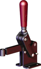 De-Sta-Co - 2,248 Lb Holding Capacity, Vertical Handle, Manual Hold Down Toggle Clamp - 90° Handle Movement, 120° Bar Opening, Solid Bar, Flanged Base, Oxide Finish, Forged Alloy Steel - Apex Tool & Supply