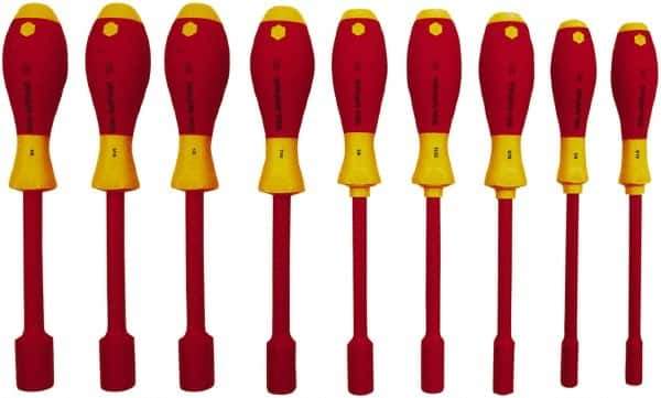 Wiha - 9 Piece 3/16 to 5/8" Insulated Nutdriver Set - Cushion Grip Handle - Apex Tool & Supply