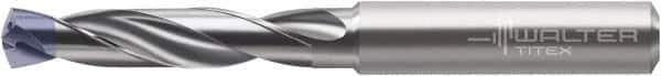 Walter-Titex - 4.2mm 140° Spiral Flute Solid Carbide Screw Machine Drill Bit - Tinal Finish, Right Hand Cut, 24mm Flute Length, 66mm OAL, X-treme Inox Point, Straight Shank, Through Coolant - Apex Tool & Supply