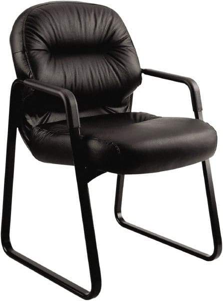 Hon - 36" High Guest Chair - 31" Wide x 35-3/4" Deep, Leather, Memory Foam Seat, Black - Apex Tool & Supply