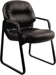 Hon - 36" High Guest Chair - 31" Wide x 35-3/4" Deep, Leather, Memory Foam Seat, Black - Apex Tool & Supply