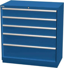 LISTA - 5 Drawer, Modular Storage Cabinet - Steel, 40-1/4" Wide x 22-1/2" Deep x 41-3/4" High, Blue - Apex Tool & Supply