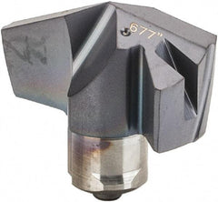 Iscar - Series ICP, 0.677" Diam Grade IC908 140° Replaceable Drill Tip - Carbide, TiAlN Finish, 17 Seat Size, Through Coolant - Apex Tool & Supply